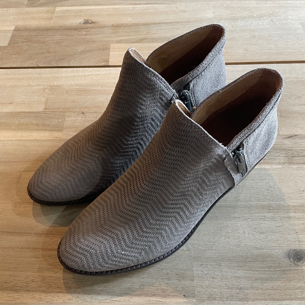 Women’s Lucky Brand gray suede booties size 8M